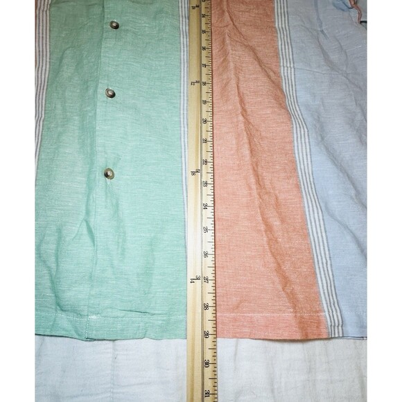 Asos Design Boxy Colorful Stripe Linen Blend Button‎ Up Shirt Men's LARGE NWT - Picture 7 of 8